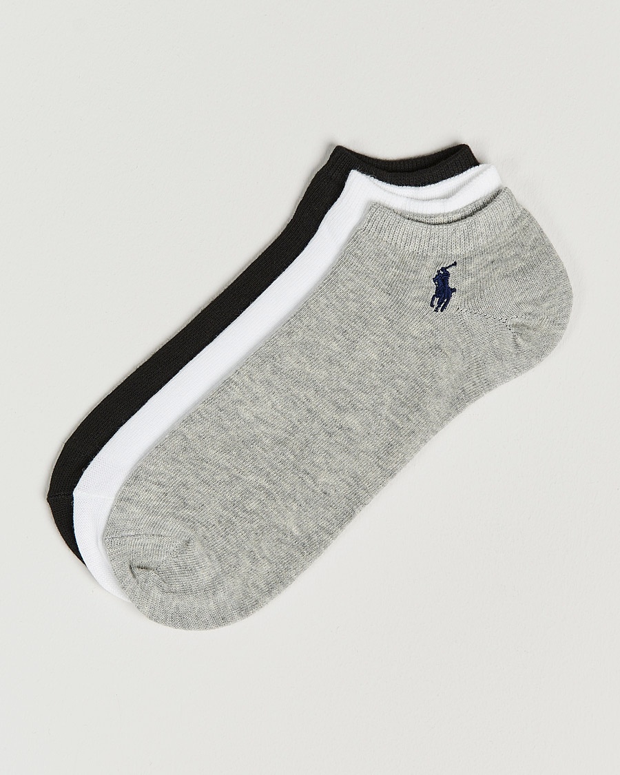 Polo Ralph Lauren 3-Pack Ghost Sock Black/White/Grey – Bianco