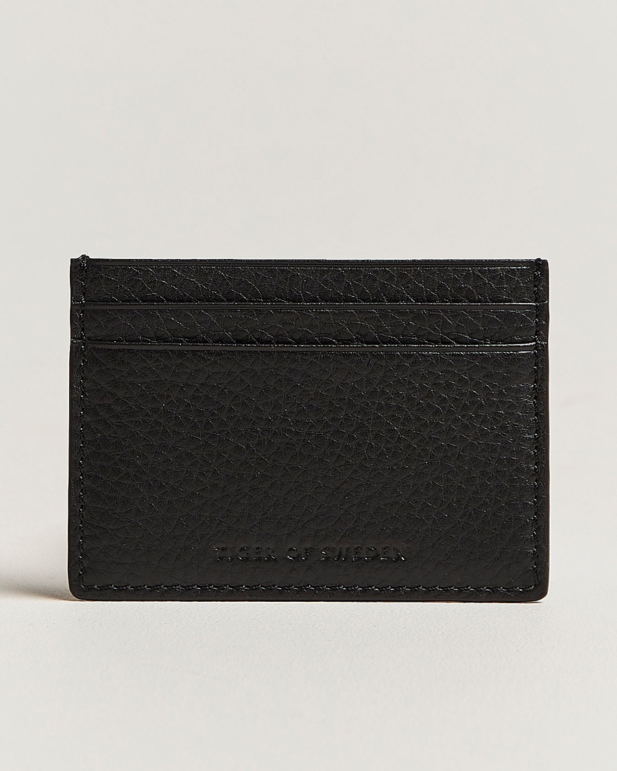 Tiger of Sweden Wake Grained Leather Cardholder Black – Nero