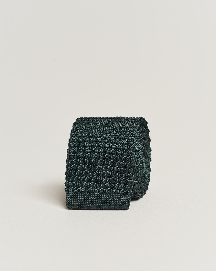 Amanda Christensen Knitted Silk Tie 6 cm Green – Verde