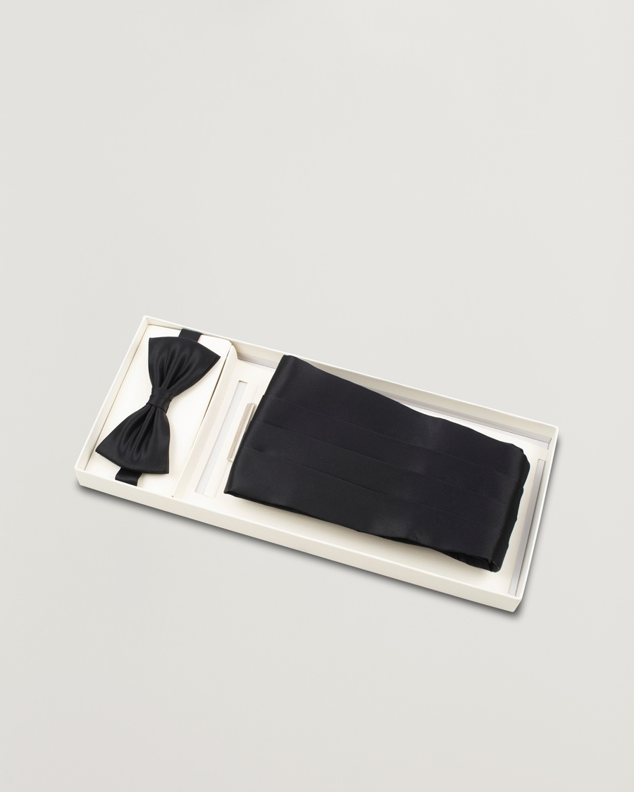 Amanda Christensen Silk Cummerbund Set Black Black – Nero