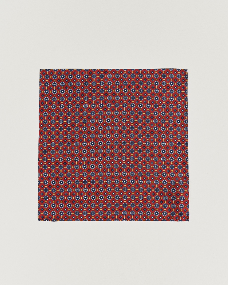 Amanda Christensen Medallion Silk Pocket Square Wine Red – Rosso
