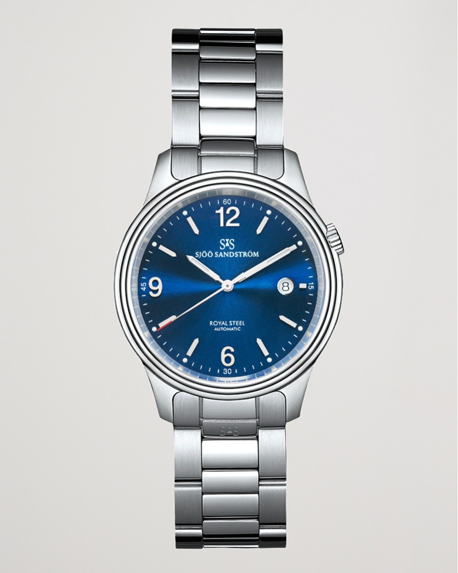 Sjöö Sandström Royal Steel Classic 41mm Blue and Steel – Argento