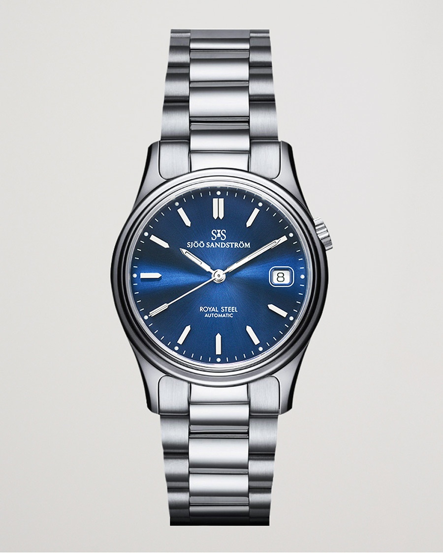 Sjöö Sandström Royal Steel Classic 36mm Blue and Steel – Argento