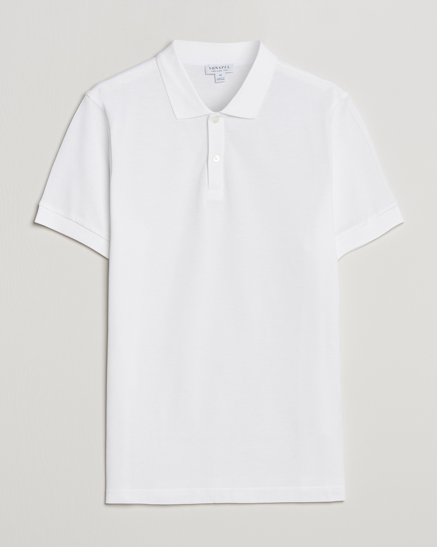 Sunspel Short Sleeve Pique Polo White – Bianco