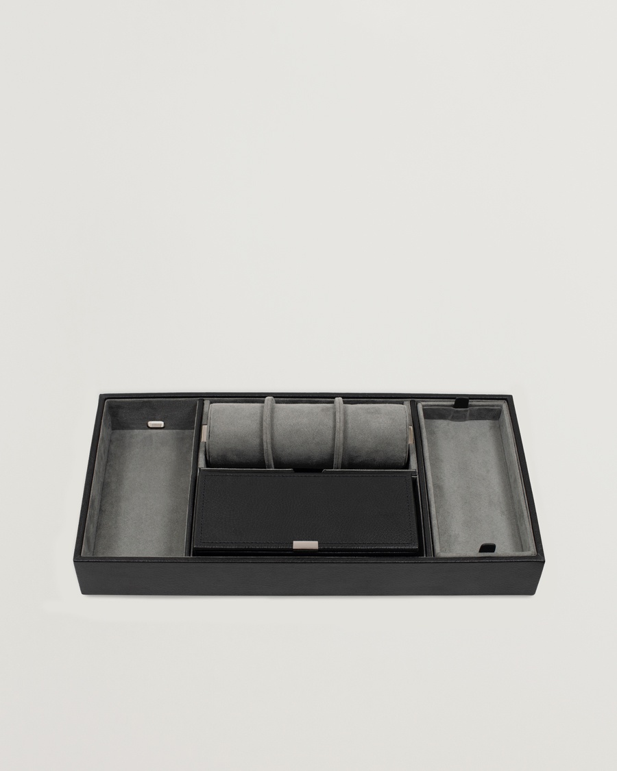 WOLF Howard Valet Tray with Cuff Black/Grey Pebble – Grigio