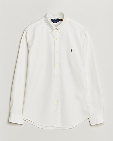 Polo Ralph Lauren Slim Fit Garment Dyed Oxford Shirt White – Bianco
