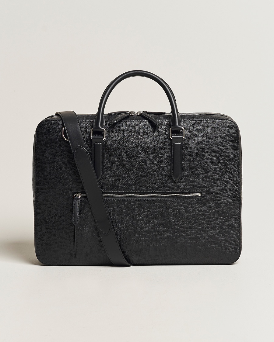 SmythsonLudlow Large Briefcase With Zip FrontBlack – Nero