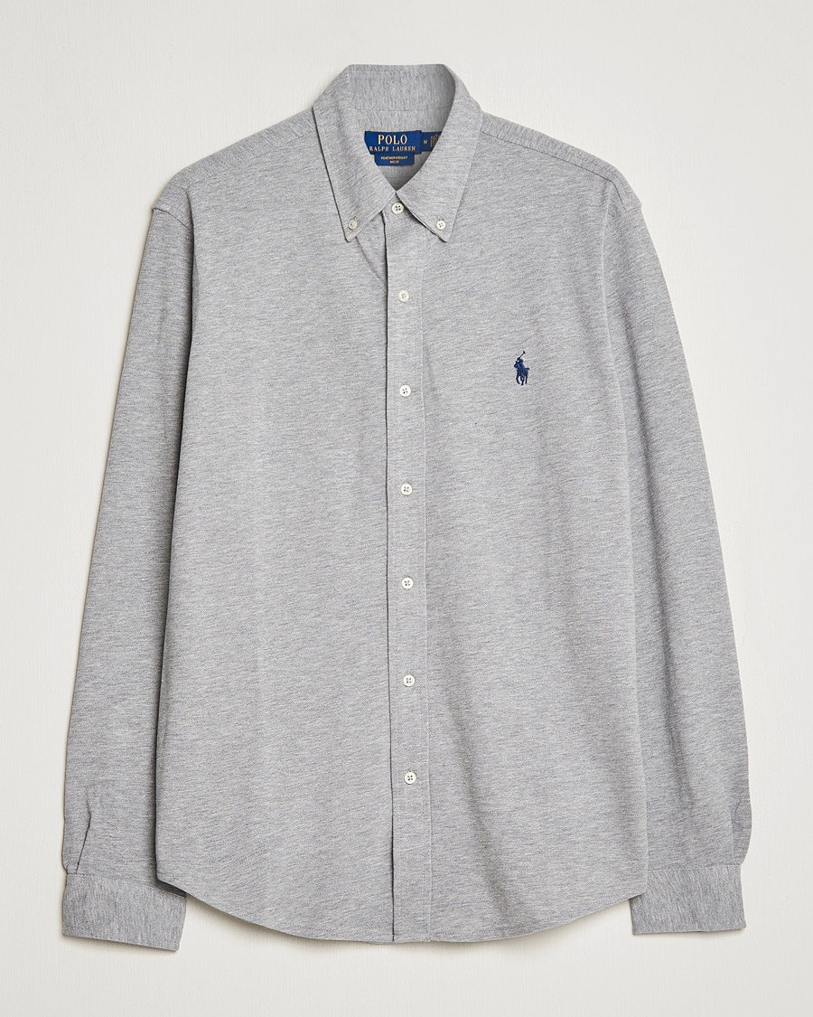 Polo Ralph Lauren Slim Fit Featherweight Mesh Shirt Andover Heather – Grigio
