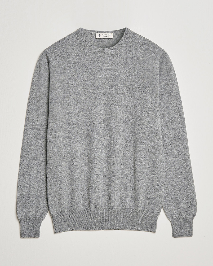 Piacenza Cashmere Cashmere Crew Neck Sweater Light Grey – Grigio