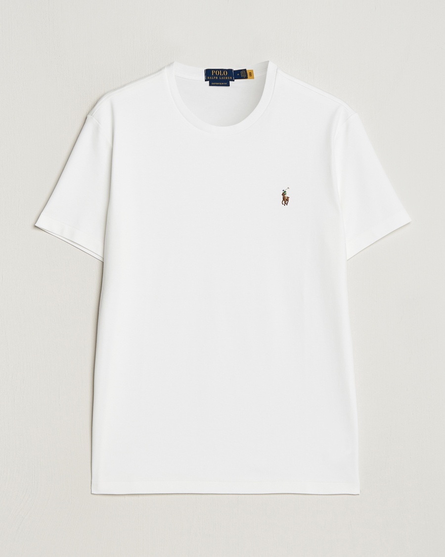 Polo Ralph Lauren Luxury Pima Cotton Crew Neck T-Shirt White – Bianco