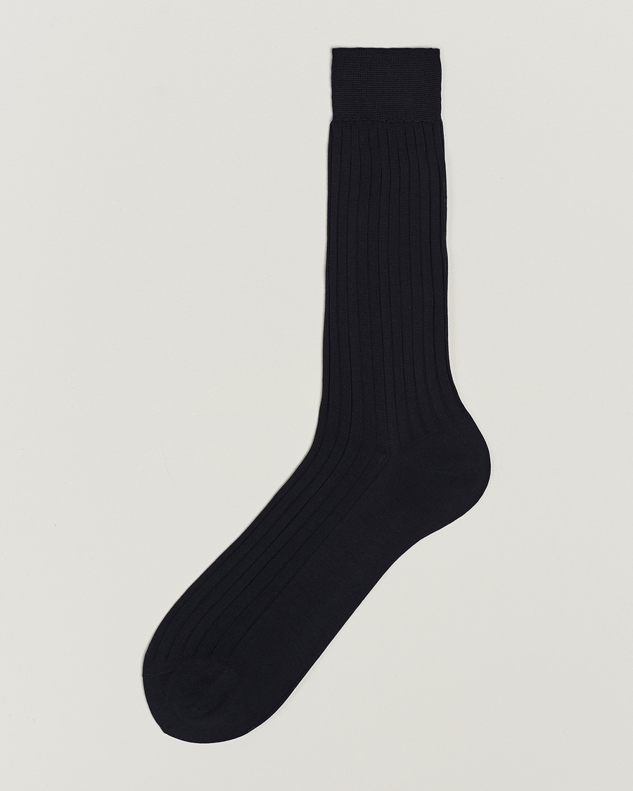 Bresciani Cotton Ribbed Short Navy – Blu