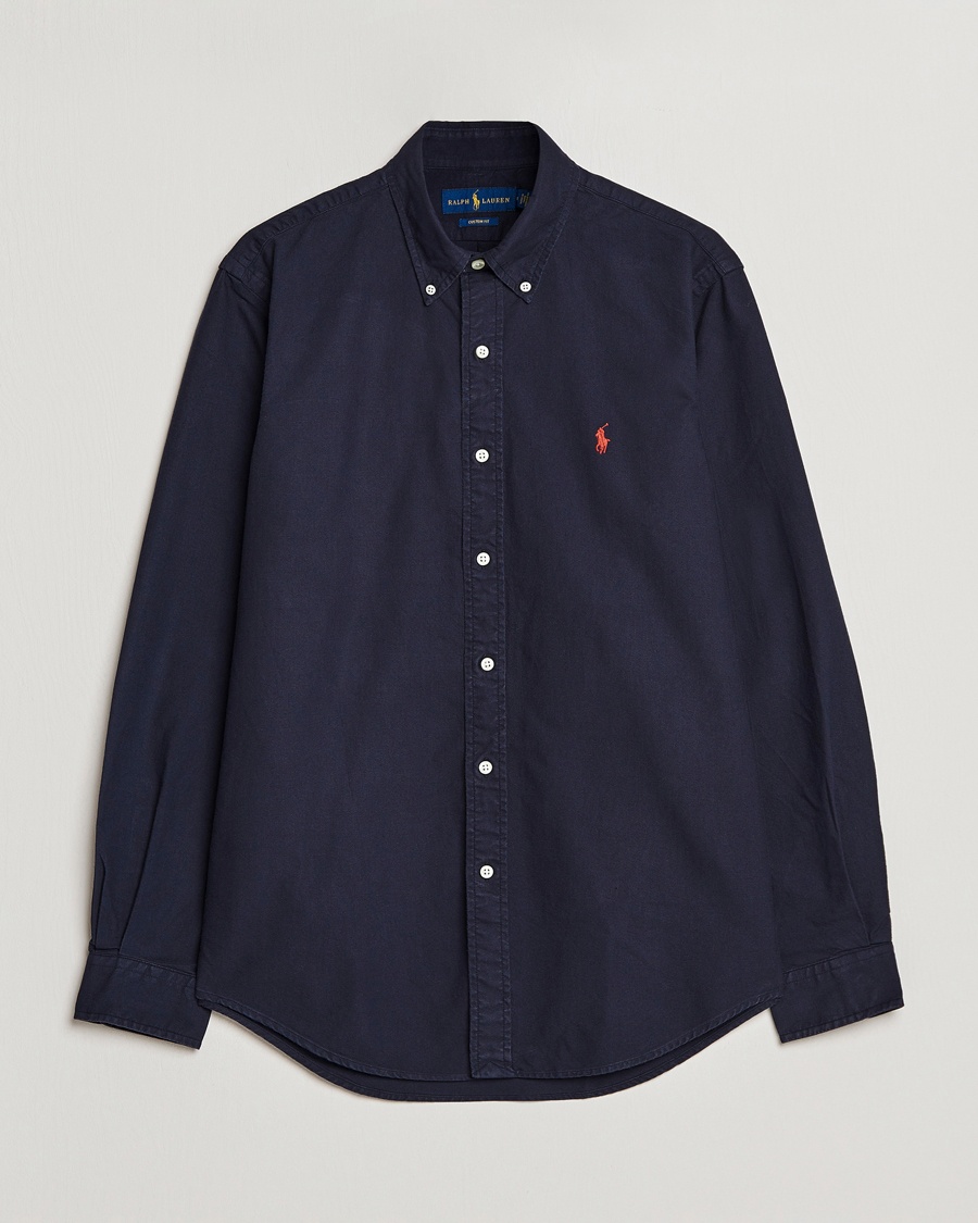 Polo Ralph Lauren Custom Fit Garment Dyed Oxford Shirt Navy – Blu