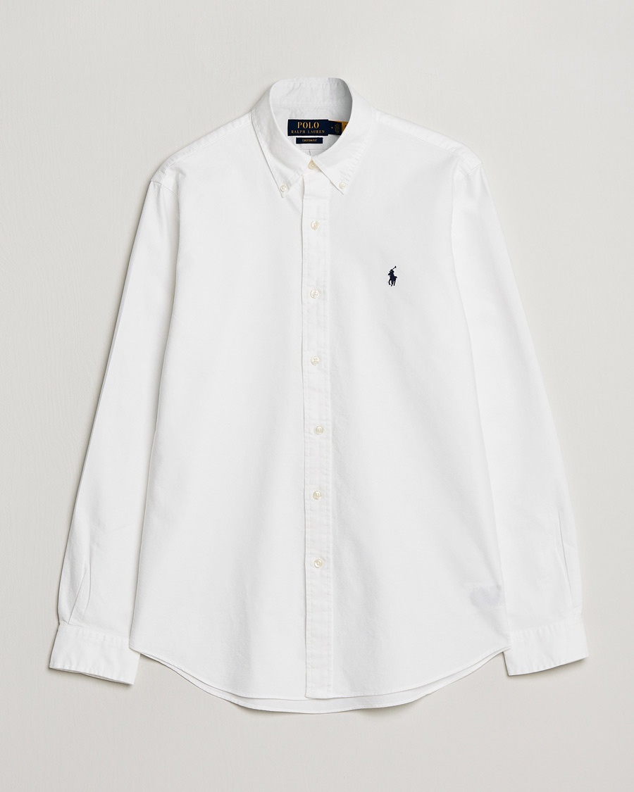Polo Ralph Lauren Custom Fit Garment Dyed Oxford Shirt White – Bianco