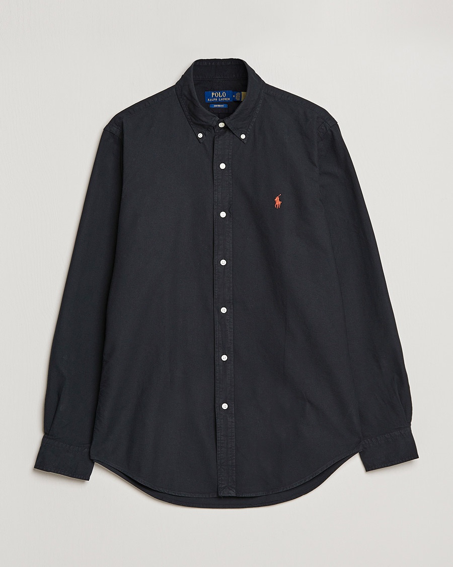 Polo Ralph Lauren Custom Fit Garment Dyed Oxford Shirt Black – Nero