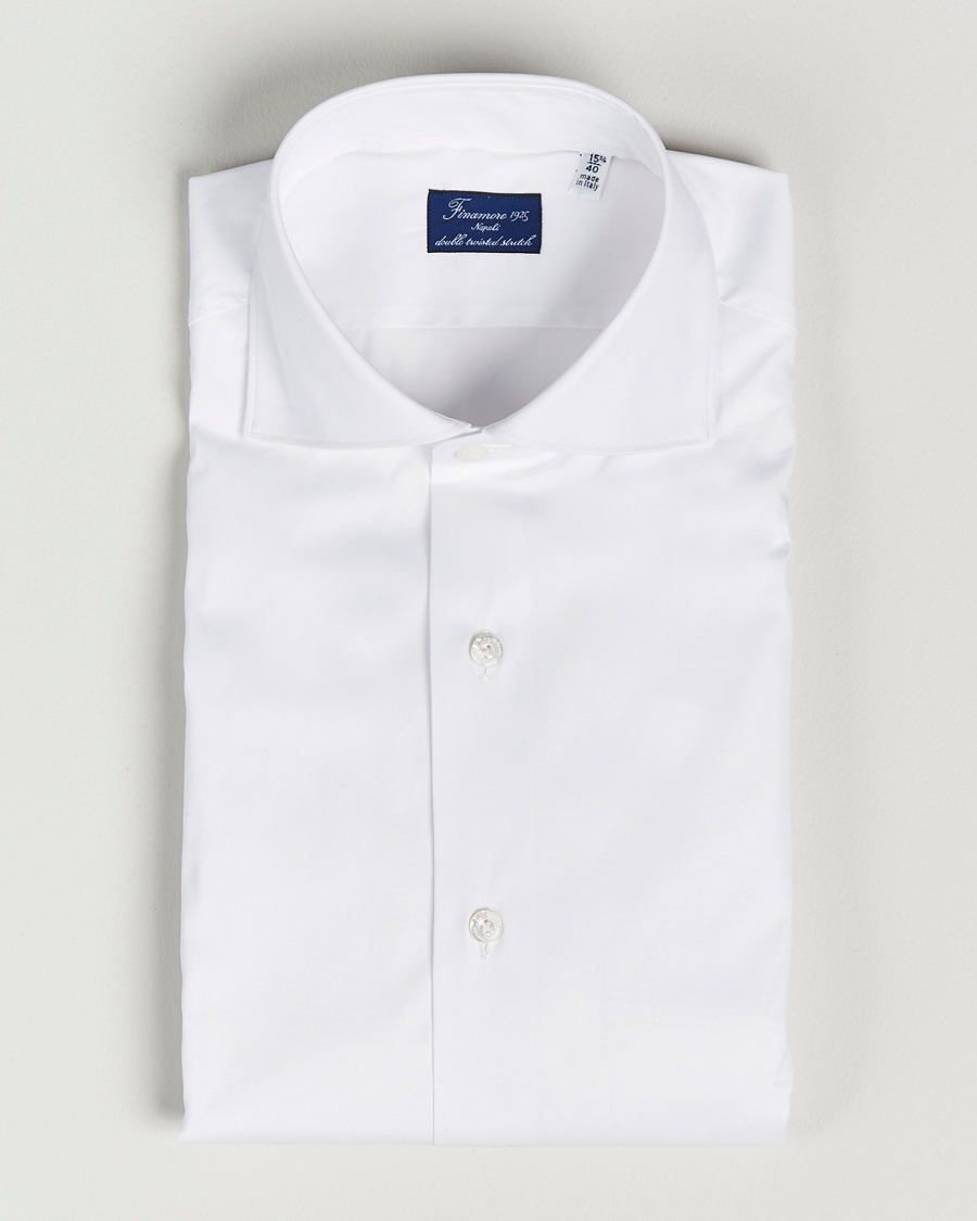 Finamore Napoli Milano Slim Fit Stretch Shirt White – Bianco