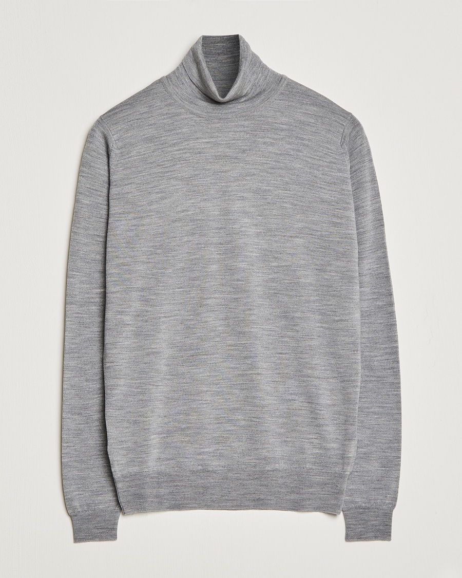 John Smedley Cherwell Extra Fine Merino Rollneck Silver – Grigio