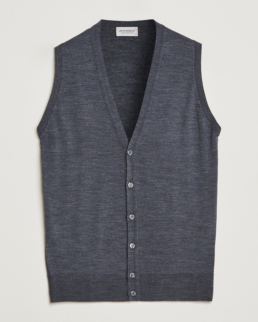 John Smedley Huntswood Slim Fit Waistcoat Charcoal – Grigio