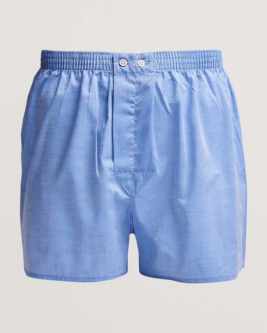 Derek Rose Classic Fit Cotton Boxer Shorts Blue – Blu
