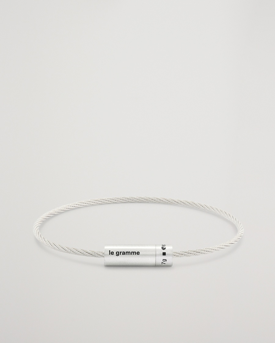 LE GRAMME Cable Bracelet Brushed Sterling Silver 7g – Argento