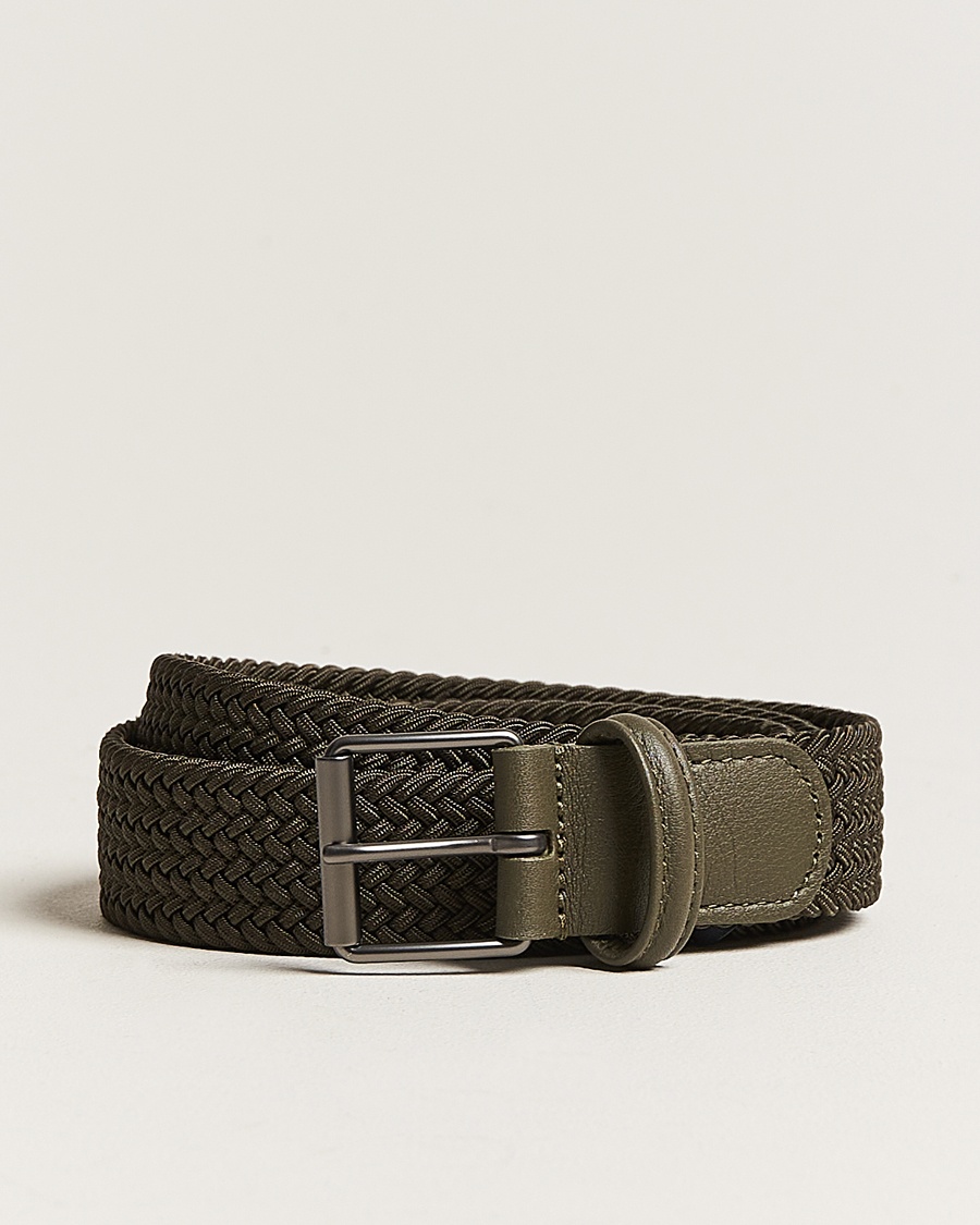 Anderson's Elastic Woven 3 cm Belt Military Green – Verde