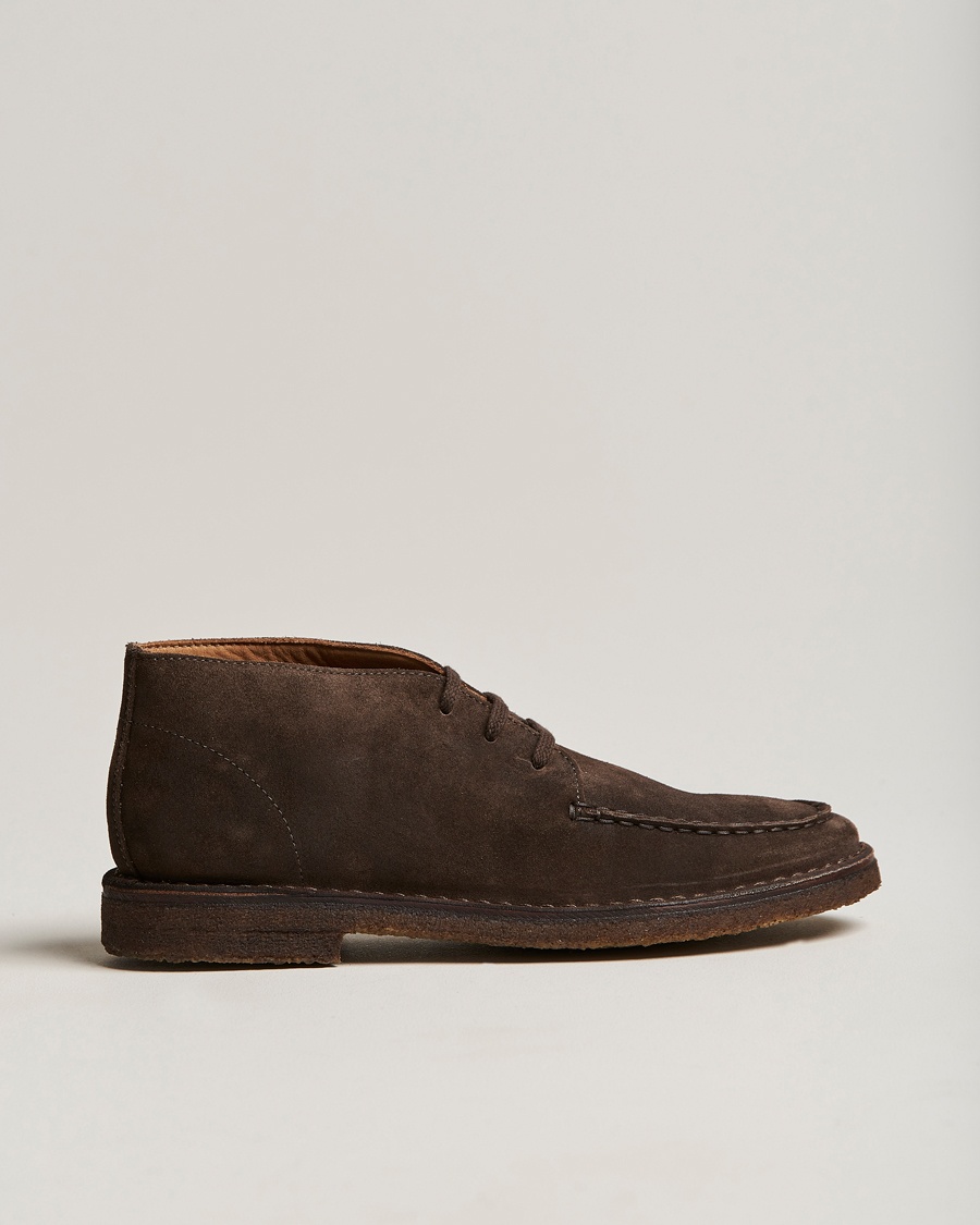 Drake's Crosby Moc-Toe Suede Chukka Boots Dark Brown – Marrone