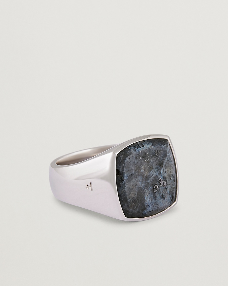 Tom Wood Cushion Larvikite Ring Silver – Argento