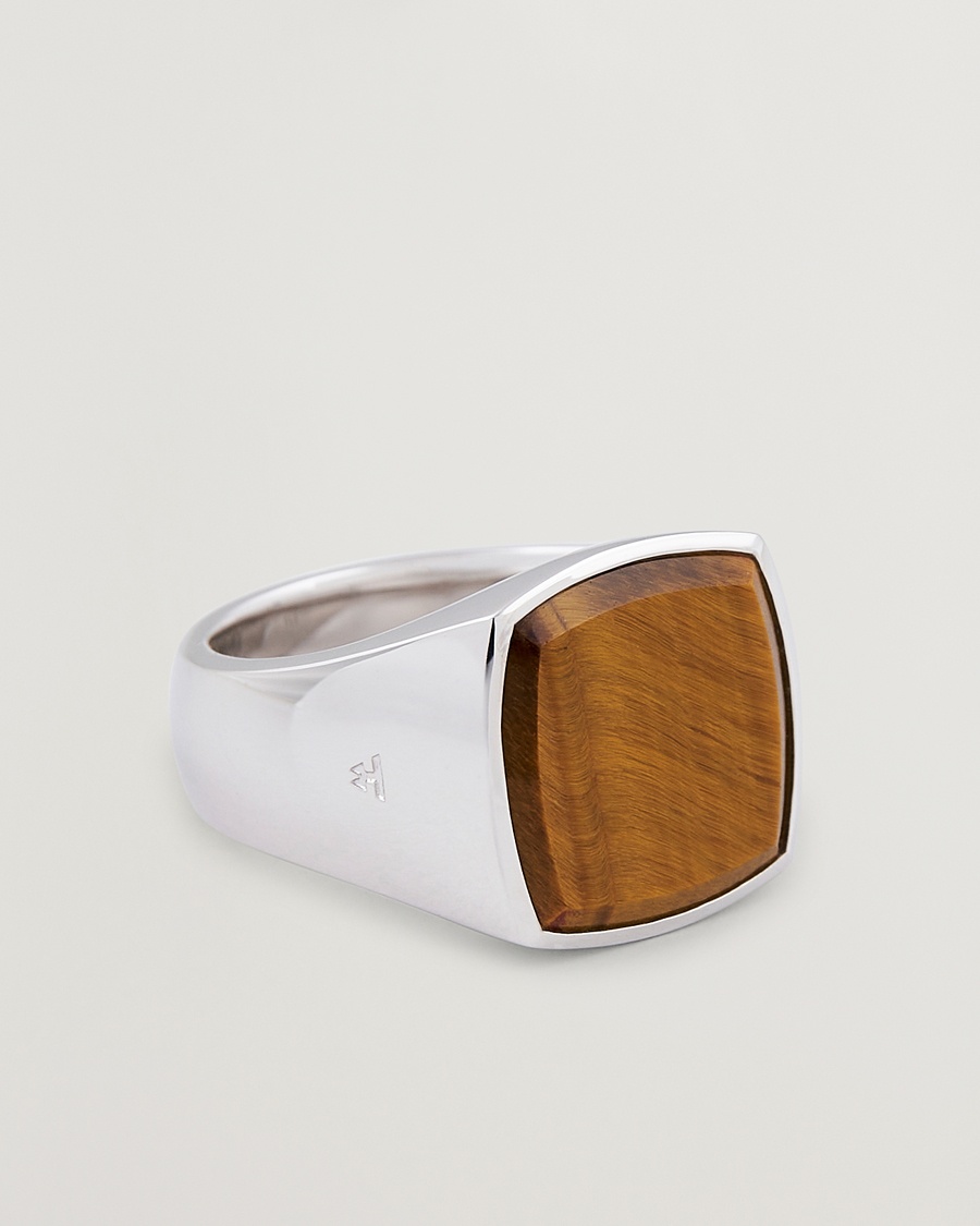 Tom Wood Cushion Tiger Eye Ring Silver – Argento