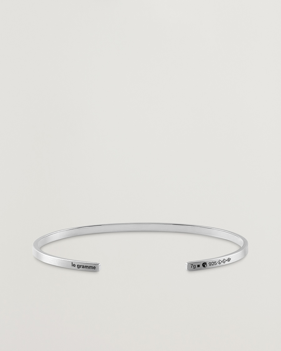 LE GRAMME Ribbon Bracelet Brushed Sterling Silver 7g – Argento