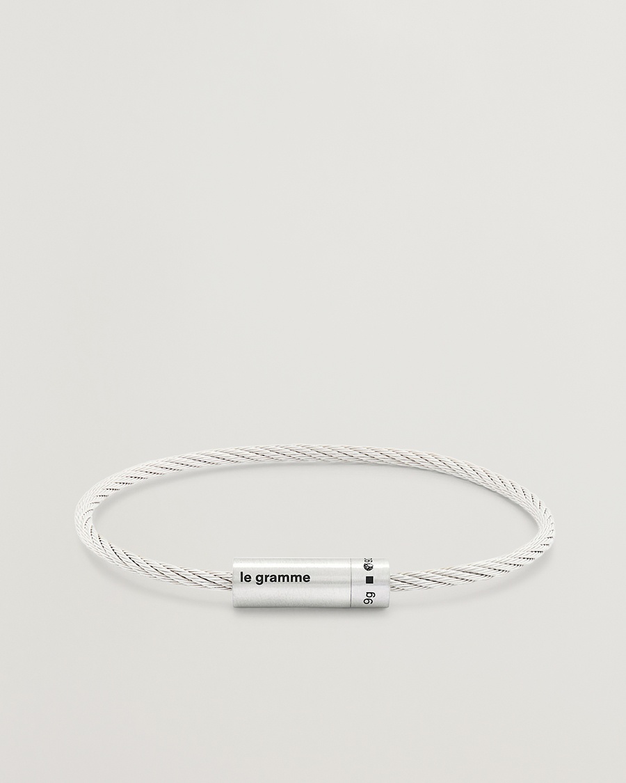 LE GRAMME Cable Bracelet Brushed Sterling Silver 9g – Argento