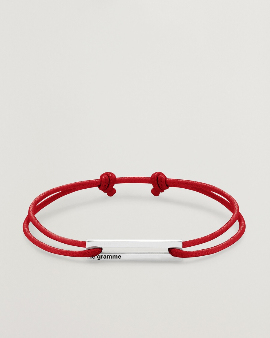 LE GRAMME Cord Bracelet Le 17/10 Red/Sterling Silver – Rosso