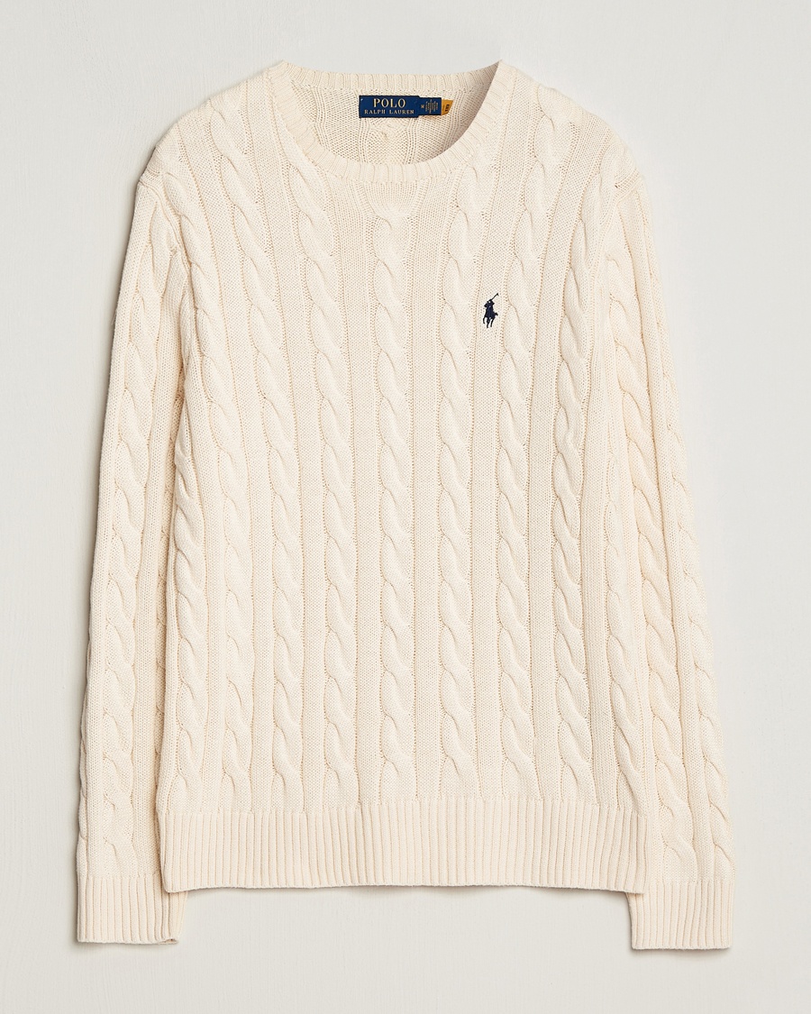 Polo Ralph Lauren Cotton Cable Pullover Andover Cream – Bianco