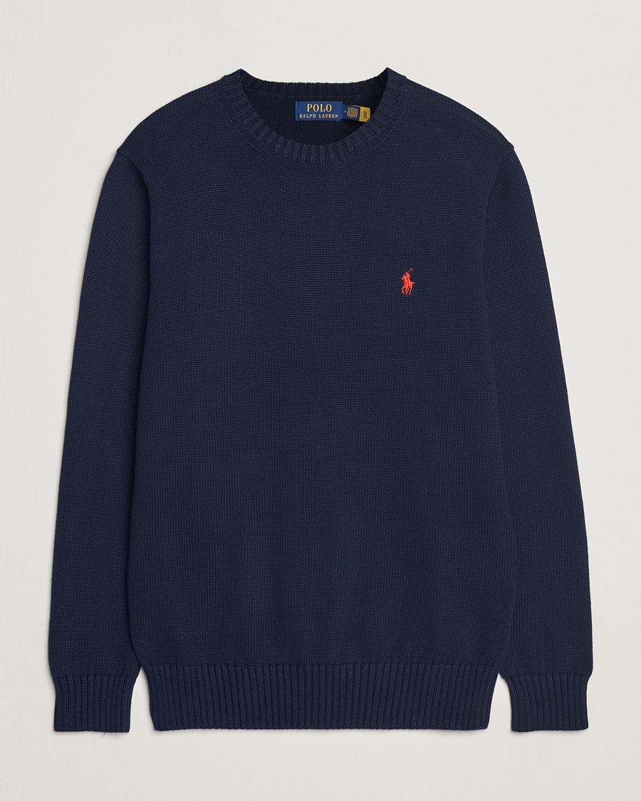 Polo Ralph Lauren Cotton Crew Neck Sweater Hunter Navy – Blu