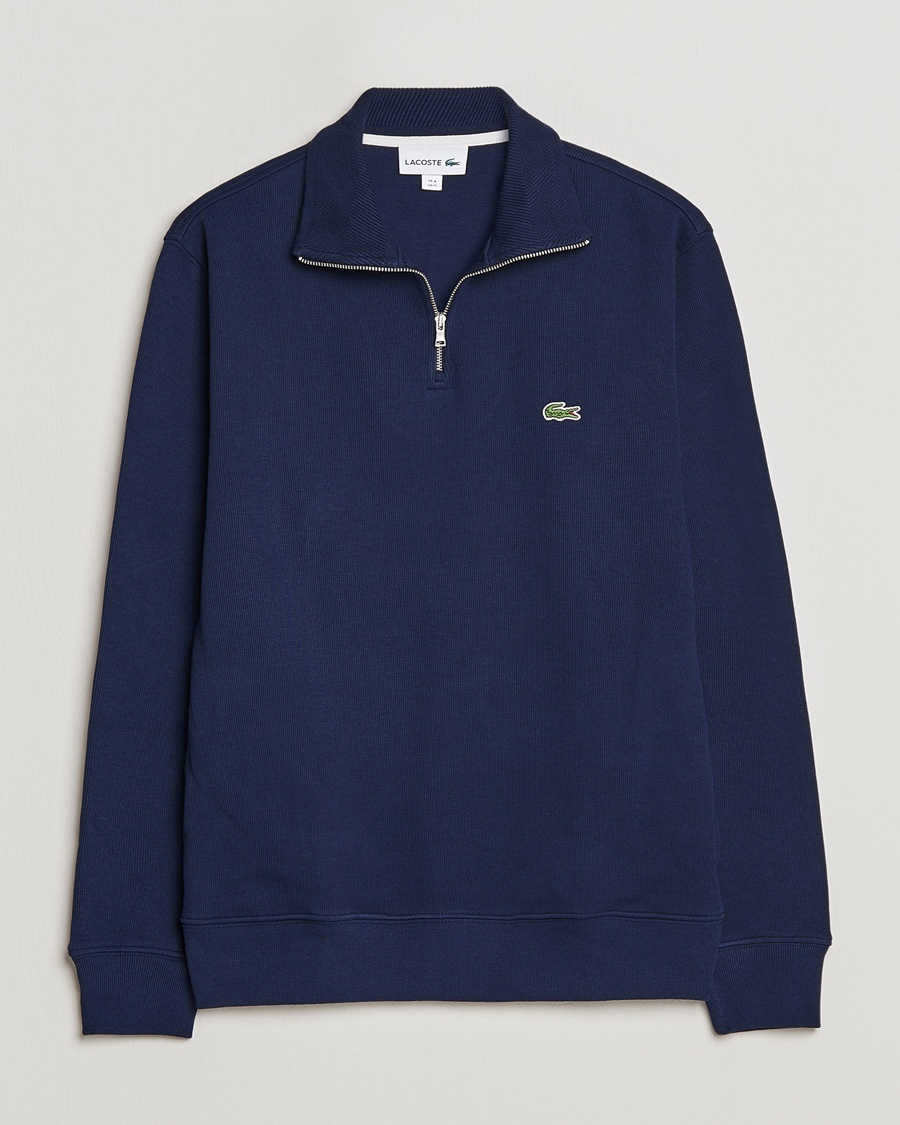 Lacoste Rib Interlock Half Zip Navy – Blu