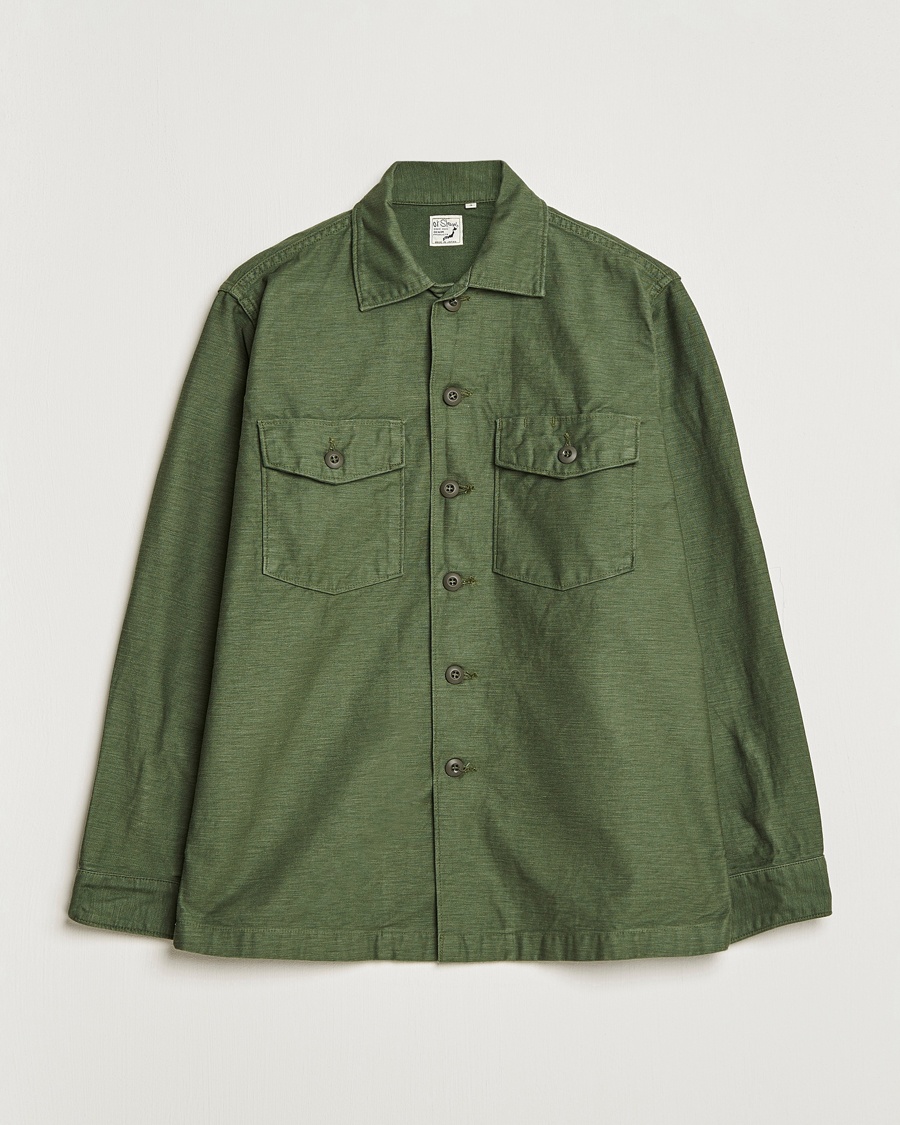 orSlow Cotton Sateen US Army Overshirt Green – Verde