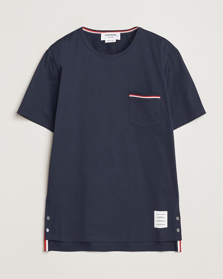 Thom Browne Short Sleeve Pocket T-Shirt Navy – Blu
