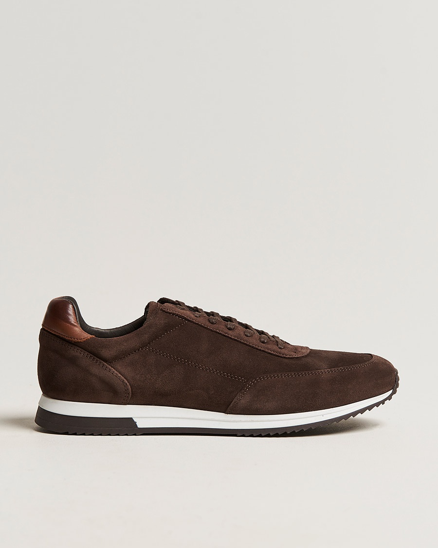 Loake Shoemakers Bannister Running Sneaker Dark Brown Suede – Marrone