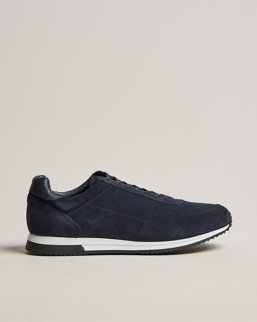 Loake Shoemakers Bannister Running Sneaker Navy Suede – Blu