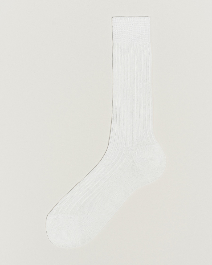 Bresciani Cotton Ribbed Short Socks White – Bianco