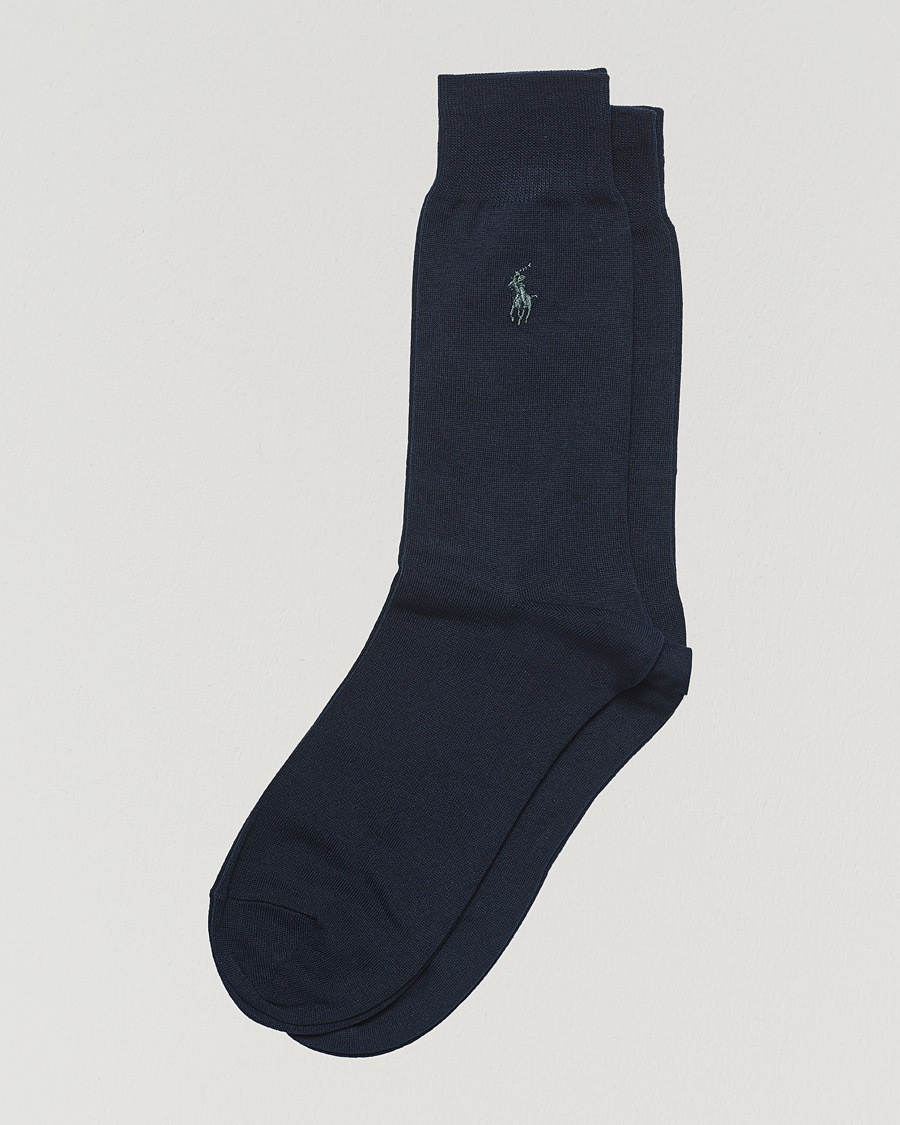 Polo Ralph Lauren 2-Pack Mercerized Cotton Socks Admiral Blue – Blu