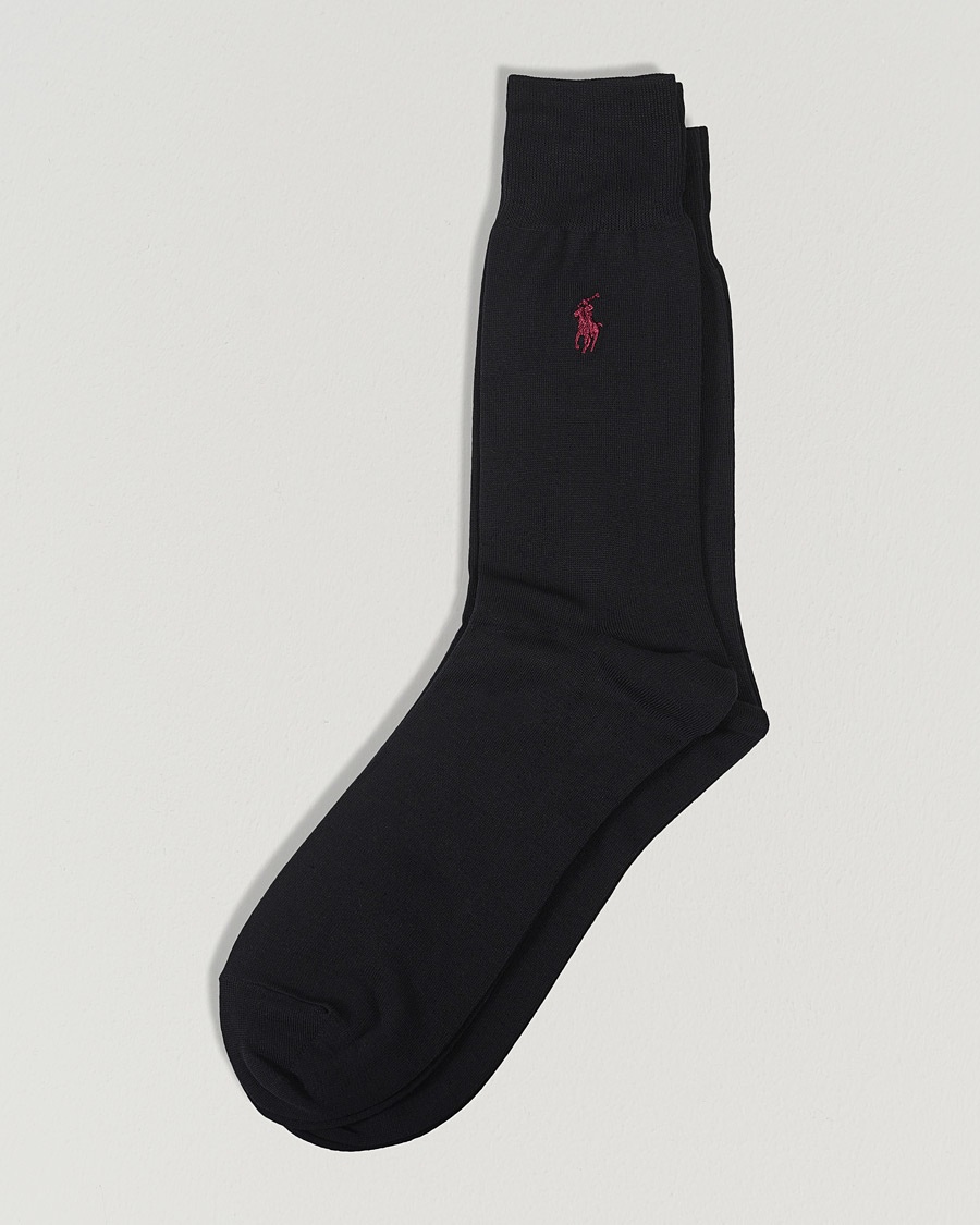 Polo Ralph Lauren 2-Pack Mercerized Cotton Socks Black – Nero