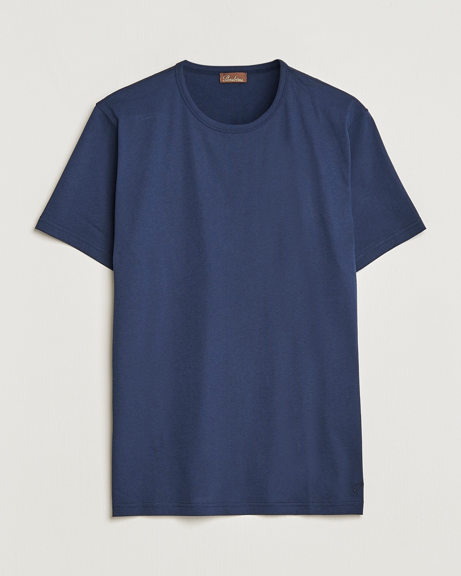Stenströms Solid Cotton T-Shirt Navy – Blu