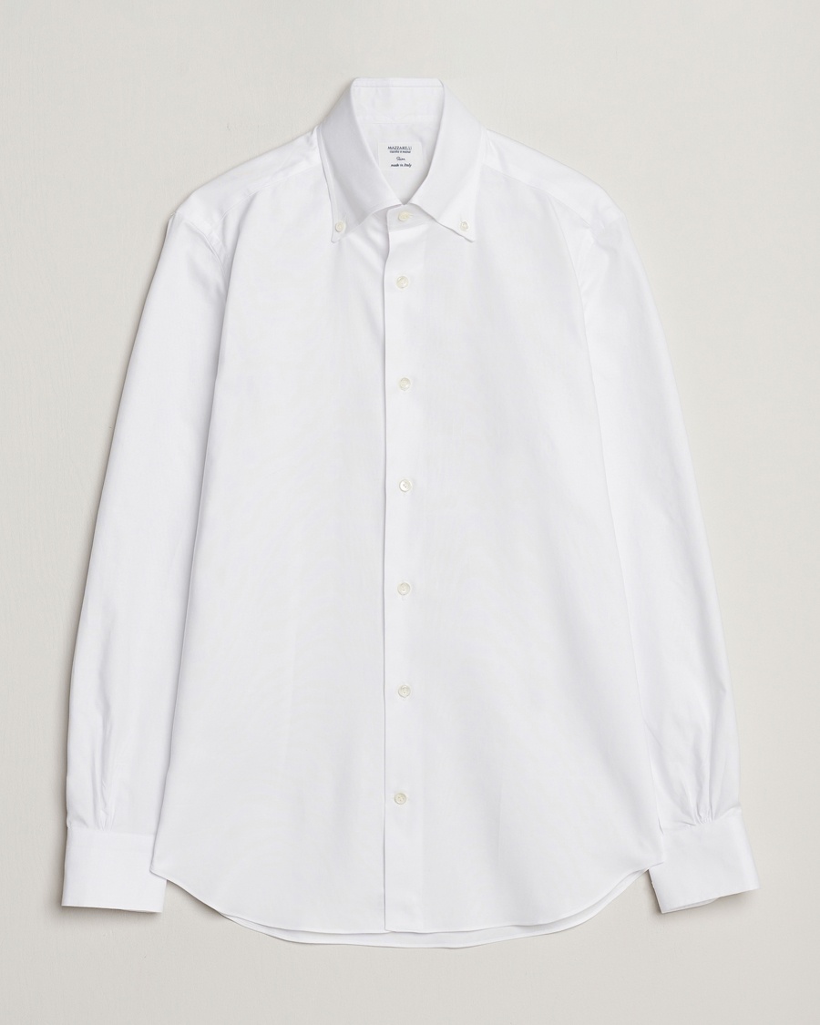 Mazzarelli Soft Oxford Button Down Shirt White – Bianco
