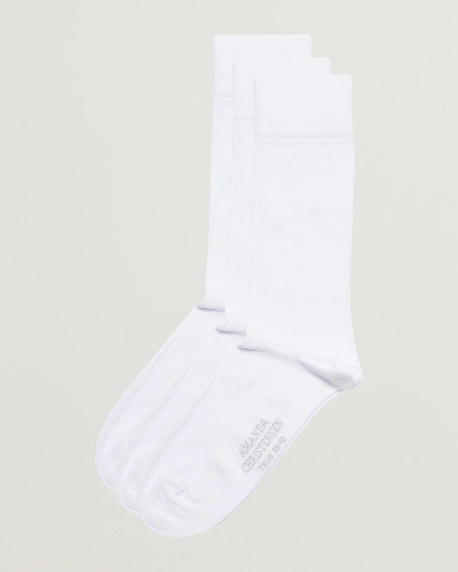 Amanda Christensen 3-Pack True Cotton Socks White – Bianco