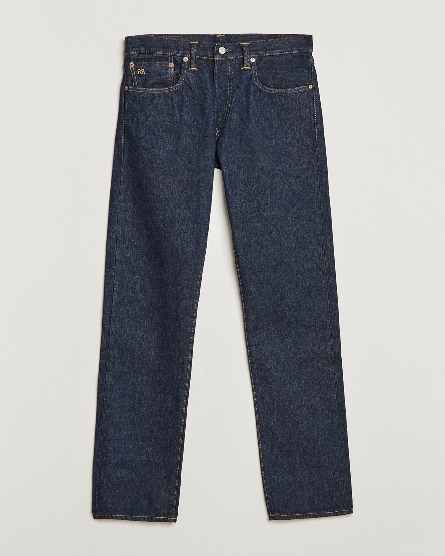RRL Slim Fit 5-Pocket Denim Once Washed – Blu