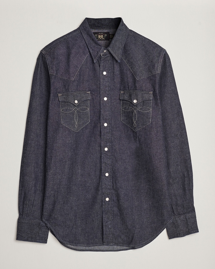 RRL Buffalo Western Shirt Rinse – Blu