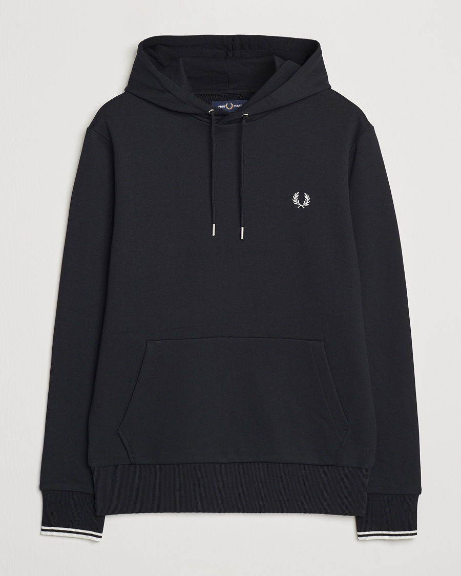 Fred Perry Tipped Hoodie Black – Nero