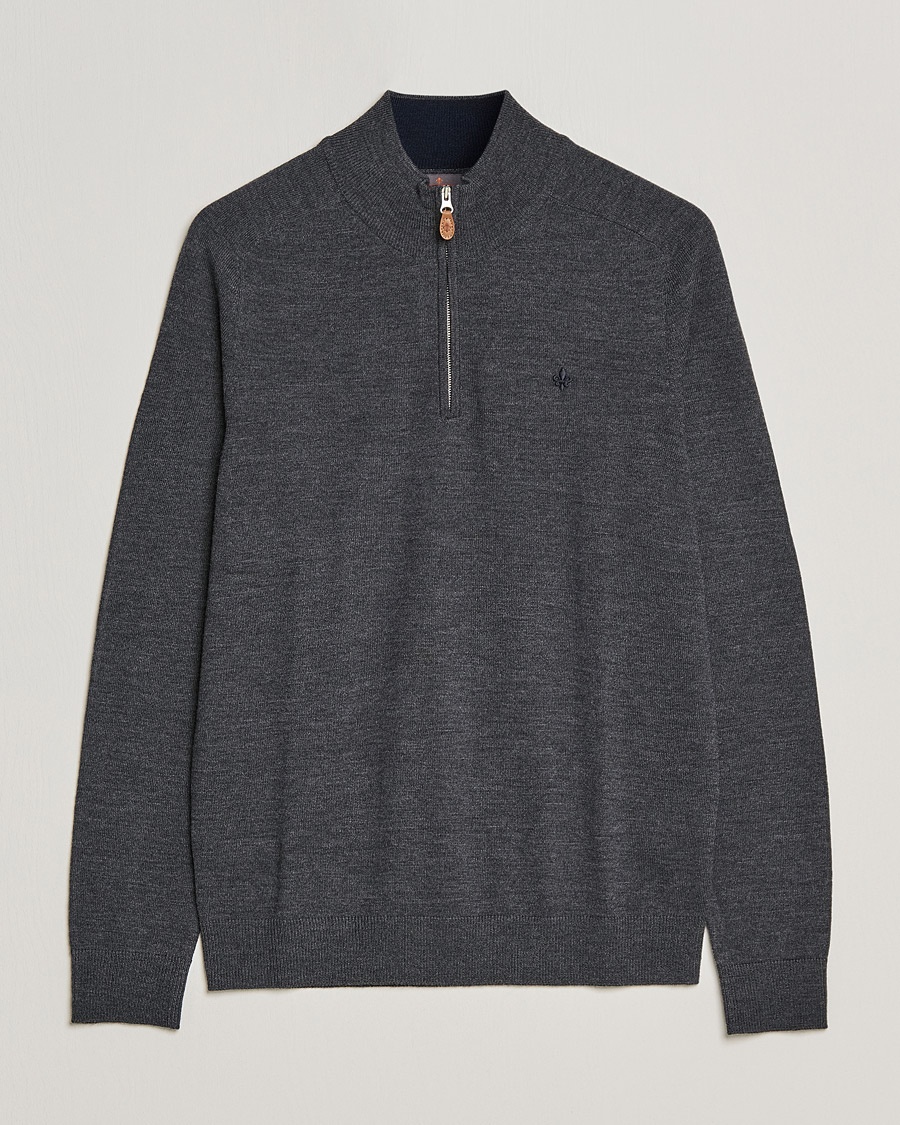 Morris John Merino Half Zip Dark Grey – Grigio