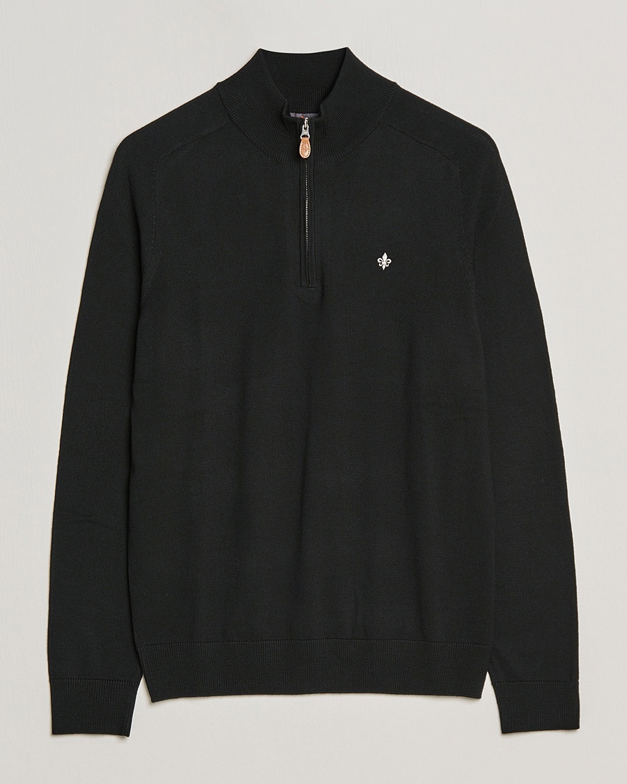 Morris John Merino Half Zip Black – Nero