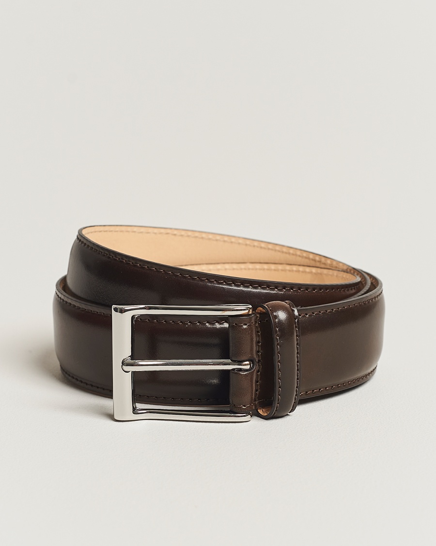 Crockett & Jones Belt 3.2 cm Dark Brown Cordovan – Marrone