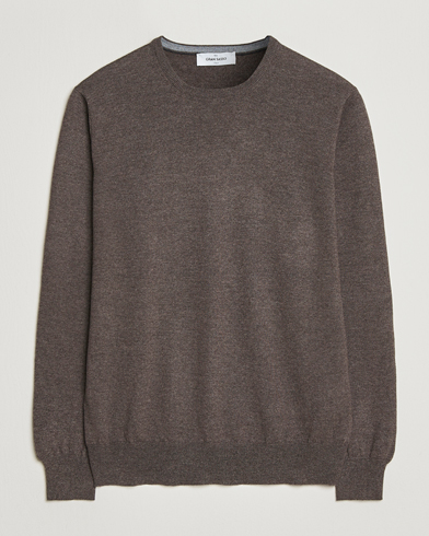 Gran Sasso Merino Fashion Fit Crew Neck Pullover Brown Melange – Marrone